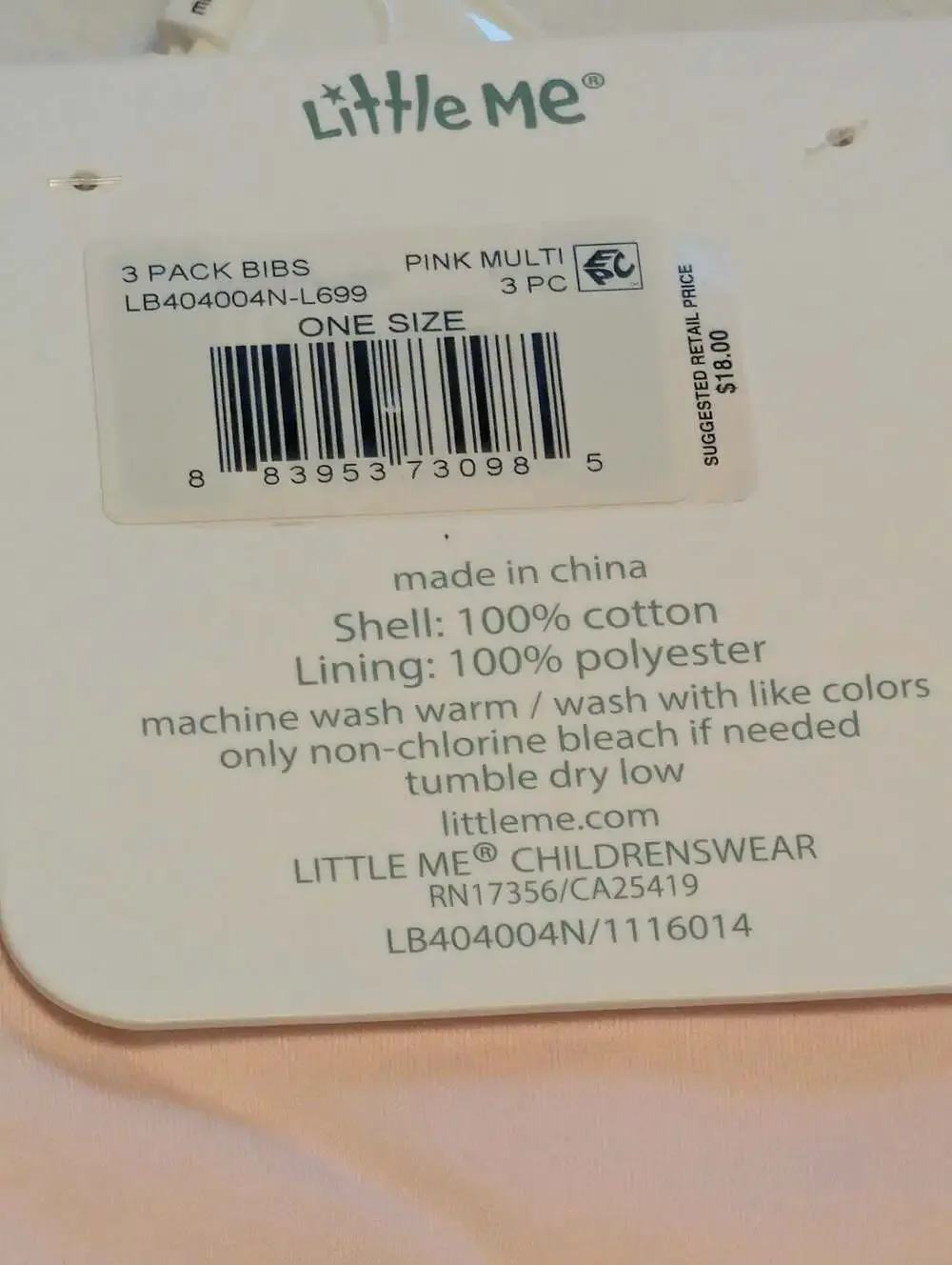 Little Me Baby Girl Pink Tag-Along Blanket and 2-Piece Bib & Burp Set